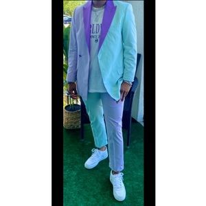 Men SINGLE BREASTED SKINNY SUIT JACKET & PANTS